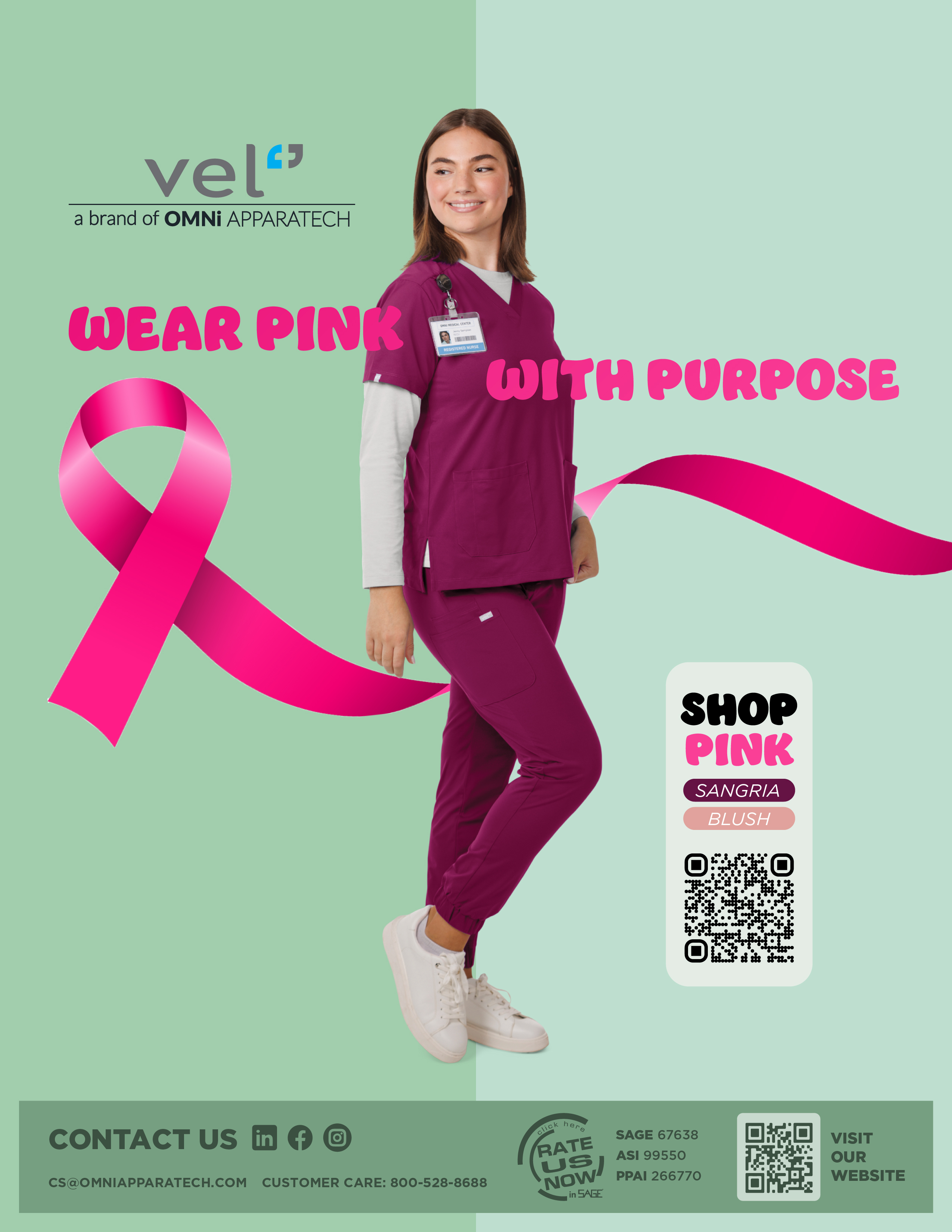 Wear Pink With Purpose - Shop Pink vel Premium Quality Scrubs