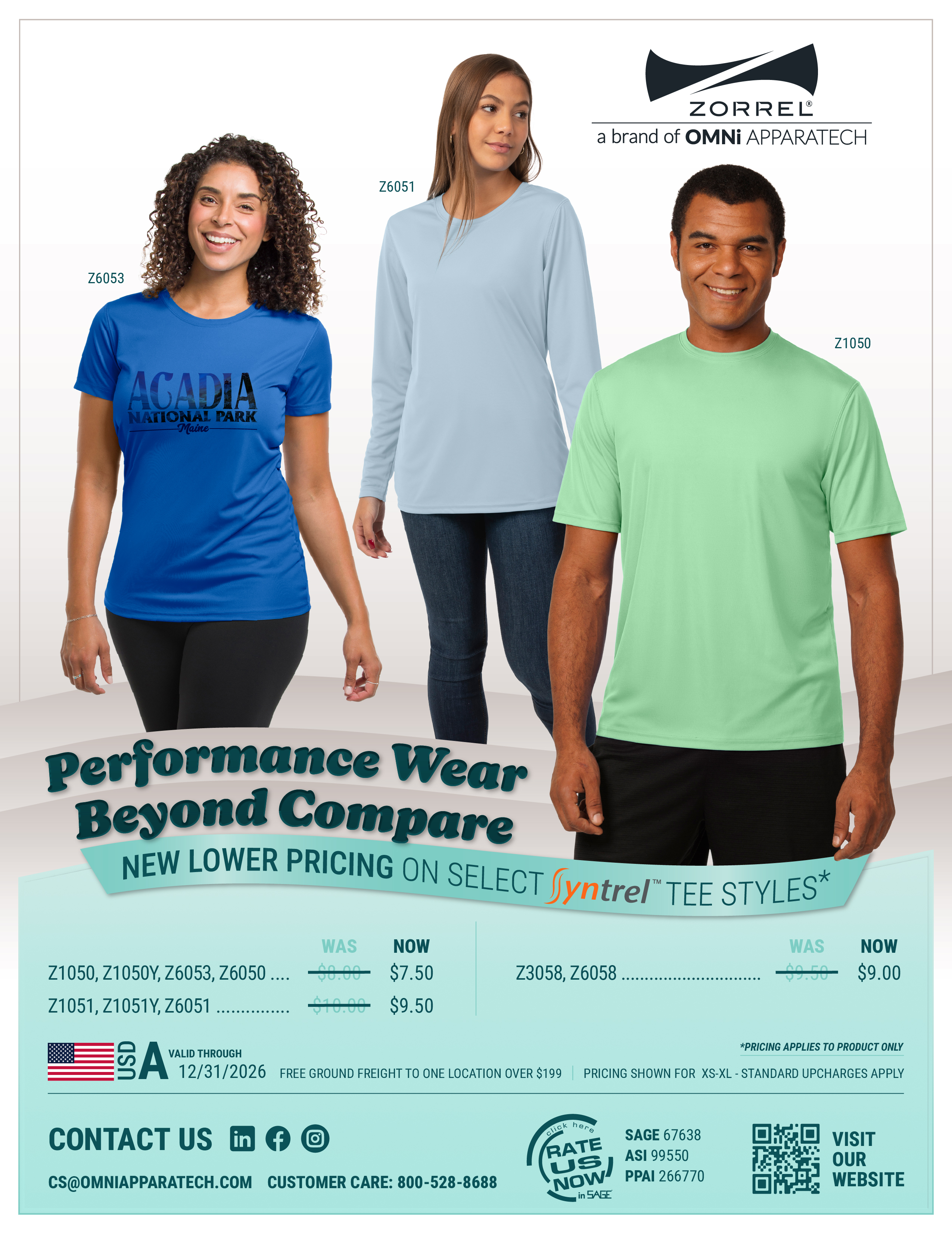 New Lower Pricing on Select Syntrel Tee Styles