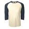 PRIMEASE BASEBALL TEE OATMEAL / NAVY HEATHER FRONT