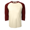 PRIMEASE BASEBALL TEE OATMEAL / BLACK CHERRY HEATHER FRONT
