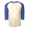 PRIMEASE BASEBALL TEE OATMEAL / BLUE HEATHER FRONT
