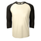 PRIMEASE BASEBALL TEE OATMEAL / BLACK FRONT