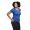 BRAZIL LADIES POPCORN TEE ROYAL BLUE