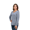 BARBADOS LADIES POPCORN LS TEE PLATINUM