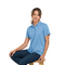HARRISON SYN L SS MESH POLO COLUMBIA BLUE